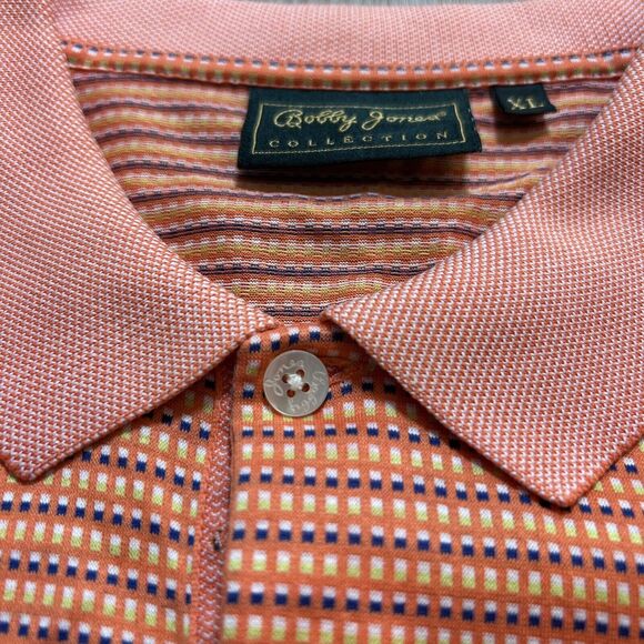 Bobby Jones Collection Orange Short Sleeve Golf Shirt Men Sz XL - Picture 6 of 9